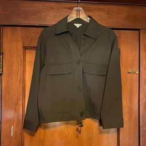 Max Studio Oversized Army Green Crop Jacket